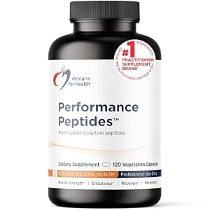 Designs for Health Performance Peptides – Supports Muscle Health, Healthy Aging & Body Composition – Plant-Based Peptide Muscle Recovery Supplements (120 Capsules)