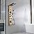Bathfinesse Brushed Gold Shower Panel LED Rainfall Shower Head, Bathroom Shower Panel Tower System Body Massage 6-Functions Temperature Display Wall Mount, Gold