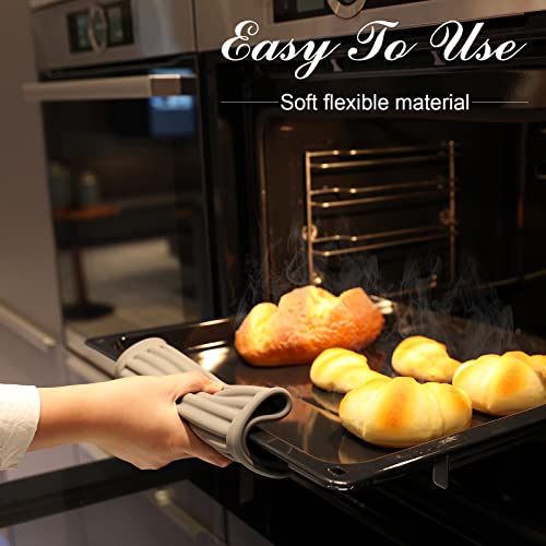 Breeze Touch Silicone Trivets For Hot Dishes, 2 Pack (9"X12") Hot Pads For Pots And Pans, Silicone Pot Holders For Kitchen Heat Resistant, Non-Slip Trivet For Counter, Waterproof Drying Mat Gray #TOP4