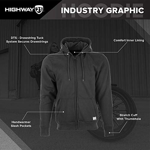 Highway 21 Industry Graphic Hoodie, Street-Style Long Sleeve Sweater for Men, Soft Cotton-Polyester Blend Fabric2