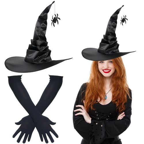 GLEEMEN Cappello di Mago, Lunghi Guanti Donna...