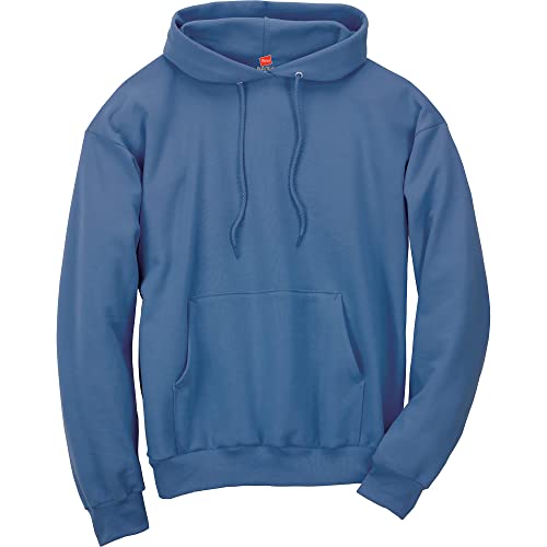 Image of Hanes Men's, EcoSmart, Cotton-Blend Hooded Sweatshirt, Plush Fleece Pullover Hoodie