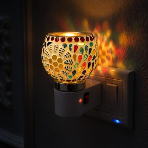 Image of RUPIKA | Electric Ceramic Aroma Diffuser Kapoor Dani | Camphor Diffuser Incense Burner Holder Kapoor Dani with Night Lamp for Home, Office (FULPATTI)