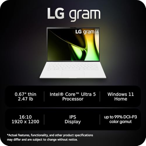 Image of LG gram 14-Inch Laptop Intel Core Ultra 5 (8GB /512GB SSD) + McAfee Total Protection 5-Device Security Software 1-Year Subscription Bundle