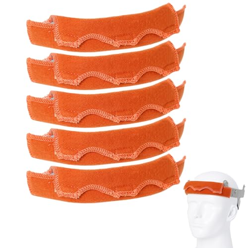Image of Aolamegs Safe Hard Hat Sweatband- 5PCS Sweat Bands Washable, Hard Hat Liner Replacement, Flame Retardant Cotton Hard Hat Accessories Sweat for Welding Helmet, Construction Hats, Chainsaw Helmet