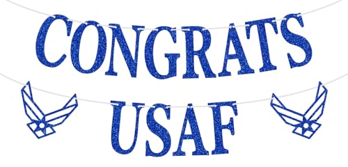 Congrats USAF Banner, Congrats Pilot/Future Pilot, Military USAF Sign Bunting, US Air Force Graduation Party Decorations by Dejupgar - Used condition - US$7.79