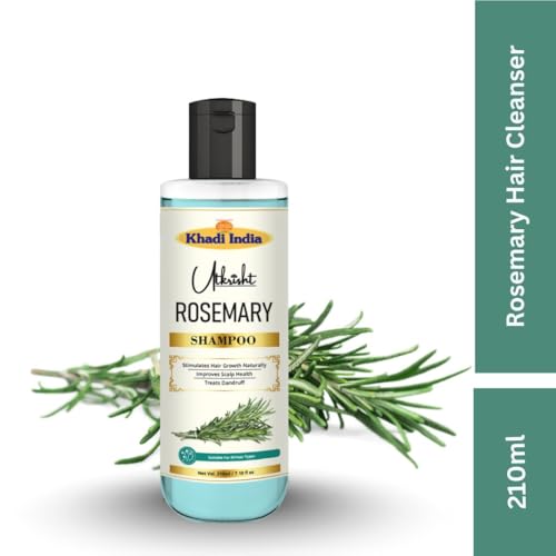 Image of Khadi Natural Rosemary Hair Shampoo for Hair Fall Control, Dandruff Care & Hair Growth - Herbal Cleanser for Men & Women - Gentle Daily Use | 210ml