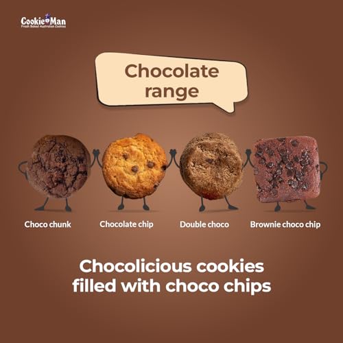 Image of CookieMan Choco Chip Cookies - 200g Canister | Indulgent Chocolate Chip Flavour | Premium Freshly Baked Crunchy Australian Cookies | Perfect for Snacking, Sharing & Gifting (Pack of 2)