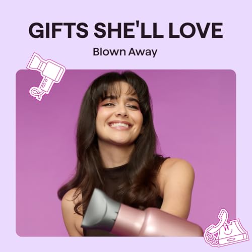 Image of Wavytalk Blow Dryer with Diffuser, Blown Away Ionic Hair Dryer for Curly Hair with Comb, 1875W Fast Drying Blow Dryer with Ceramic Technology, 3 Attachments for All Hair Types, Light and Quiet, Purple