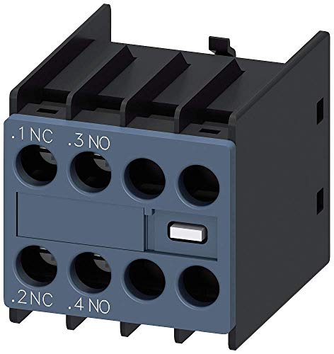 Image of Siemens SIRIUS 3RH29111LA11 Auxiliary Contact Block, IEC Style, 1NO+1NC, Front Mounting, For Use With 3RT2/3RH2 Size S00-S3, Top Cable Entry, Screw Terminal