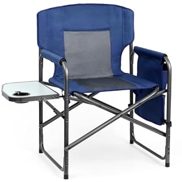 camping folding chair with side table