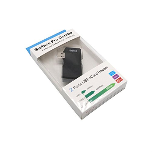 Tuscom HUB Adapter Card Reader,5 in 1 USB 3.0 to Micro TF/SD card HUB Adapter/Card Reader OTG for Surface Pro (Black)