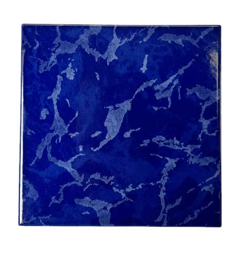 Cobalt Blue Whales Glazed Square 5.75 In. Porcelain Floor And Wall Tile For Kitchen Backsplash, Swimming Pool Tile, Bathroom Wall, Accent Wall (Box Of 38 Pieces - 9.5 Sq.ft) #TOP27