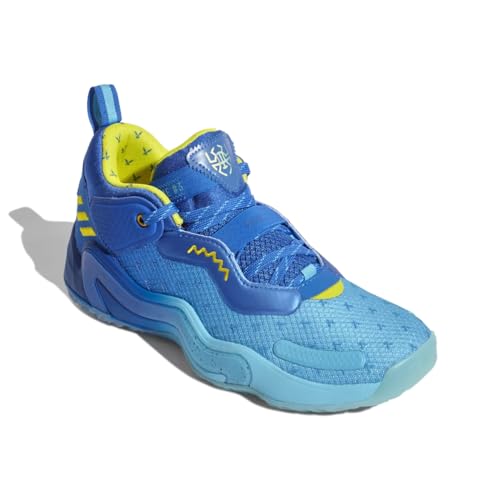 adidas Unisex D.O.N. Issue 3 Basketball Shoes, Blue/Yellow/Bright Cyan, 11.5