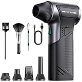 VANTURE POWER 電動エアダスター小型 209g 超軽量 強力ブロワー 110000RPM 超高速 充電式 5000mAh大容量バッテリー（最大240分連続使用）3段階風量調整 携帯便利 PC/キーボード掃除/洗車/空気入れ/おもちゃ掃除/業務用/家庭用 4種類ノズル付き