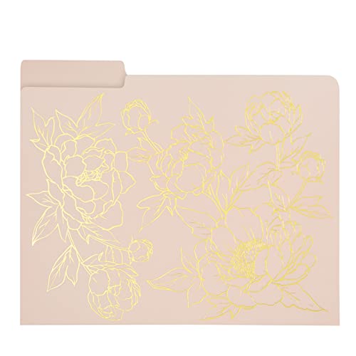 12 Pack Decorative Floral File Folders For Women With Gold Foil Accents, 1/3 Cut Tab Letter Size For Office Supplies (3 Colors, 11.5 X 9.5 In) #TOP3