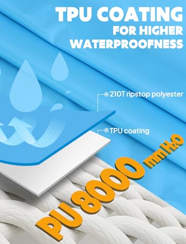 image for ANYOO Hooded Rain Poncho for Adults Waterproof Lightweight Rain Coats 