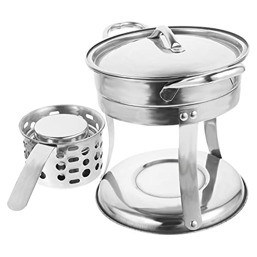 MUELODSIC Pentola Calda Divisa in Acciaio Inox 304 con Fornello, Contenitore per Stufato da Campeggio Piccolo, Pentola Pratica per Cucina e Riunioni Familiari