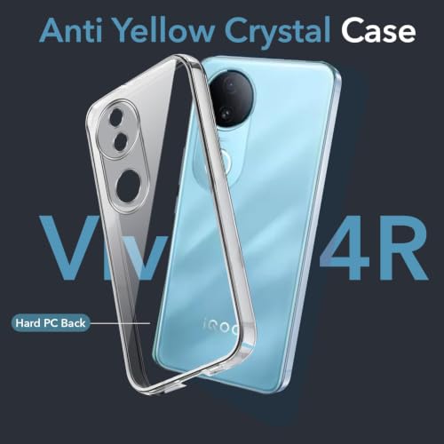 Image of Jkobi Lifetime Anti-Yellow Clear Back Case Cover for Vivo T4R (Sleek Hard Crystal | Shockproof and Camera Protection)