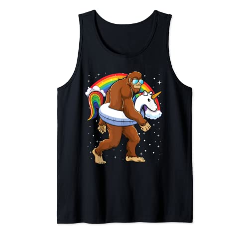 Unicorn Rainbow Girls Kids Women Bigfoot Funny Unicorn Tank Top
