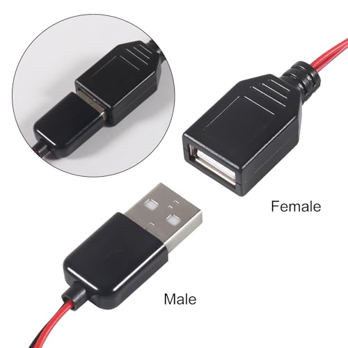 Image of 12PCS Alligator Clip to USB Male Female USB to Alligator Clip Adapter Adapter Cable Alligator Clip to USB for Electrical Testing(6 Male +6 Female)