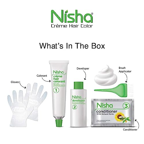 Image of Nisha Creme Hair Color Cream Copper Red, 150g, Long Lasting Hair Dye for Grey Coverage, Rich Color & Shine, For Men & Women, Pack of 1