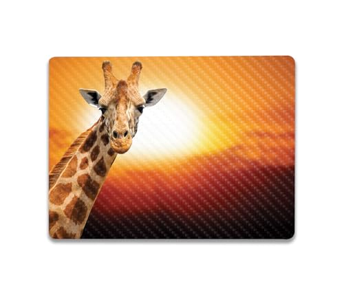 Image of MightySkins Carbon Fiber Skin Compatible with Microsoft Surface Laptop Go 3 (2023) Full Wrap Kit - Sunset Giraffe | Protective Durable Textured Carbon Fiber Finish | Made in The USA