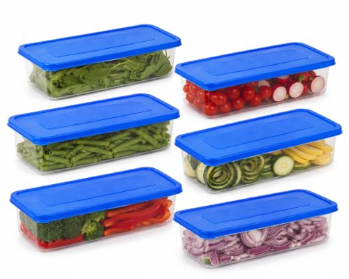 Image of Fridge Storage Containers Set of 4 (1500 ML Each) with LID, Stackable Fridge Storage Boxes for Fruits & Vegetables, BPA Free Kitchen Storage Containers for Fridge