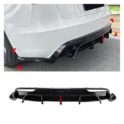 Lèvre de diffuseur pour Tesla Model 3 2024-2025 finition noir brillant - 2