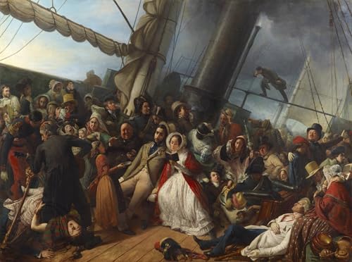 Peinture sur Toile Mal de mer sur une corvette de François Biard