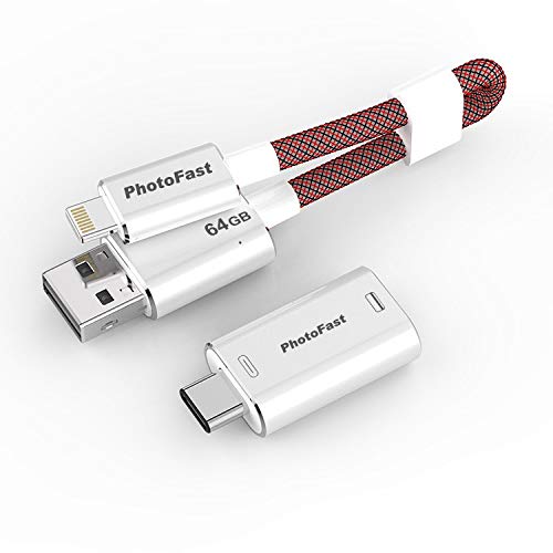 Photofast &Apos Quot;Memories Cable Gen3, Ultimatives Usb 3.1 Su Lightning Cavo Di Ricarica Con Usb C Adattatore Rot 64Gb Memoriescable