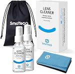 SmoTecQ Glasses Cleaner Kit – Alcohol-Free, Plant-Based Spray + Ultra-Soft Microfiber Cloths for Eyeglasses, Screens & Cameras – 2 x 2oz Spray Bottles + 2 Cloths + Travel Pouch Set