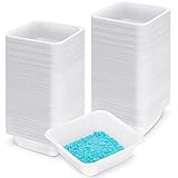 Sherr 250 Pack 100ml Weigh Boats Medium Large Bulk Anti Static White Pans Plastic Square Easy Pour Boats Weighing Trays for Capsule Filling, Lab Dish, Powder, Liquid, Food, Sample Container