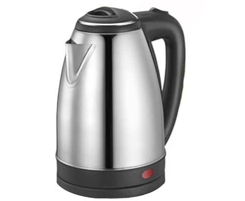 ELEKTRISCHER Wasserkocher kabellos 2 Edelstahl INOX 2000w groß silber, Wasserkocher für Zuhause, Büro, Arbeit, Edelstahl-Wasserkocher, kabelloser Wasserkocher