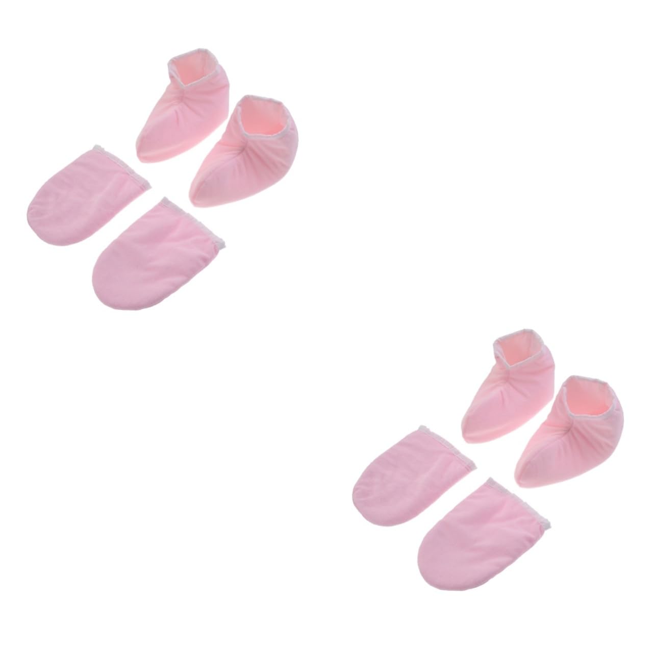 FRCOLOR 4 Paia guanto da bagno copri piedi in paraffina cappello di zucca per adulti cera di paraffina per le guanti copertura per pediluvio Terme rosa