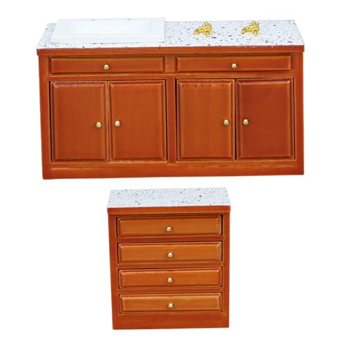 Juego de muebles de cocina para casa de muñecas escala 1/12 3