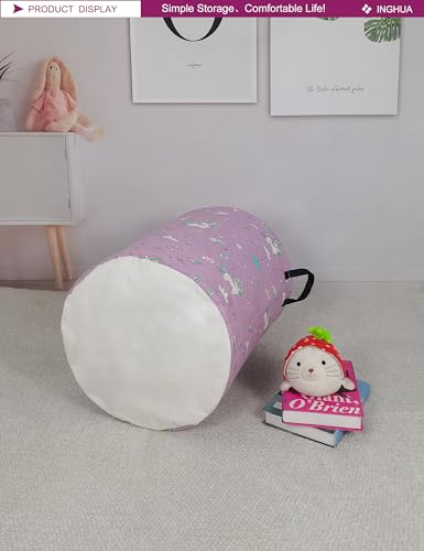 Image of Unicorn Laundry Hamper Large Canvas Fabric Storage Basket