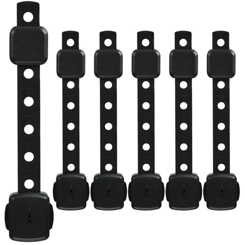 Image of Fursafe&Q Cabinet Locks Baby Proofing, Baby Drawer Safety Locks -Adhesive Child Safety Lock Straps Adjustable Door Latch for Fridge Toilet Oven No Drill Furniture Kitchen Lock