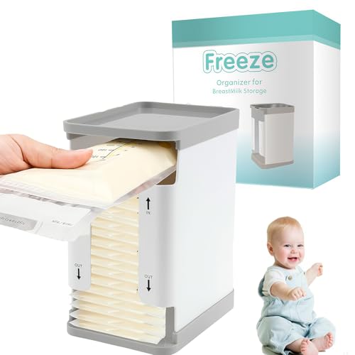 Breast Milk Storage Organizer Breast Milk Storage Containers for Fridge 1700ml Breast Milk Storage Tower First in First Out Breastmilk Bag Organizer for Freezing Breastmilk (8.1 6.5 4.7 in)