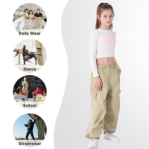 Pantalones cargo para niñas elásticos que evitan rozaduras 5