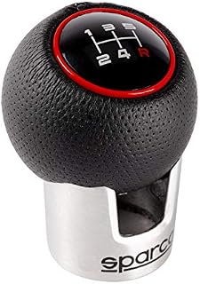 SPARCO SPC0105BK Gear Shift Knob Lazio Universal, Black/Red, 5/6 speed, 190.0 mm*80.0 mm*115.0 mm