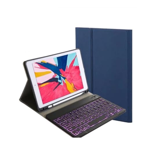 Teclado retroiluminado iPad 10.5 funda de cuero con ranura bolígrafo y teclado táctil