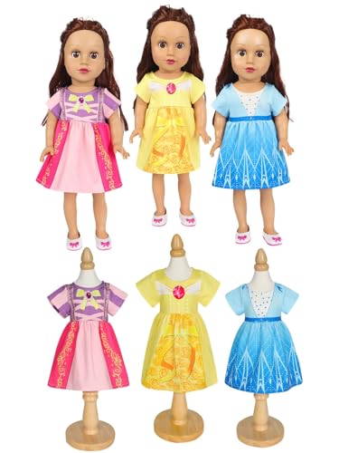 Benylion Doll Clothes for 18 inch Dolls Include 3Pcs Doll Princess Dress