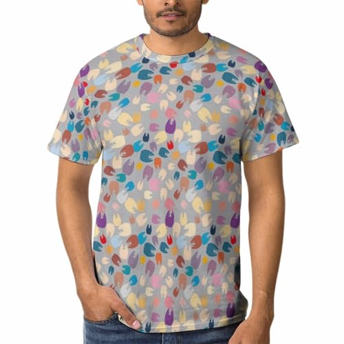 T-Shirt Homme Col Rond à Manches Courtes en Coton Léger