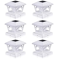 AEYANZZ Fence Post Solar Lights, Crackle Glass Solar Post Cap Lights, 20 Lumens, Warm White & RGB Automatic Cycling 2 Modes For 3.6x3.6 4x4 4.5x4.5