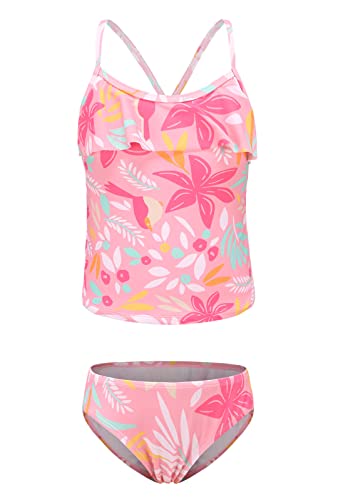 Image of Girls Two Piece Swimsuits Tankini Bathing Suit for Kids Hawaiian Swimwear Set 3-16 Years