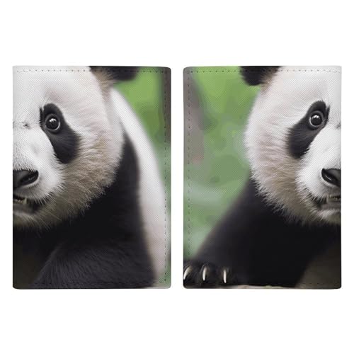 Étui passeport cuir panda cupcake | Cadeau de voyage original unique