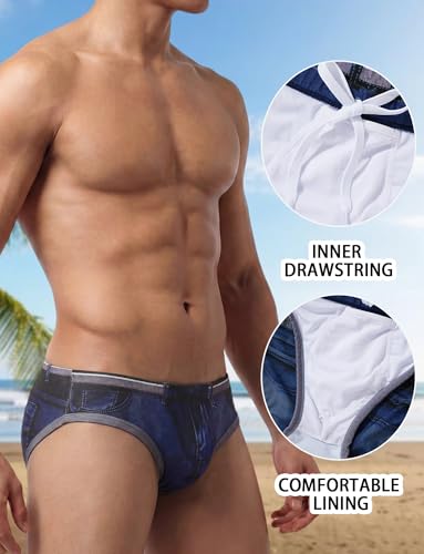 Bañador mini ajustado estampado vaquero con secado rápido 4