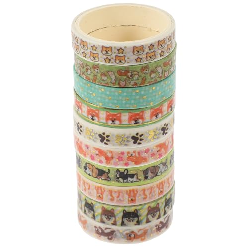 Homoyoyo Cinta Washi Decorativa para Álbumes de Recortes y Diarios 10 Rollos Estampados de Perros y Gatos para Bricolaje