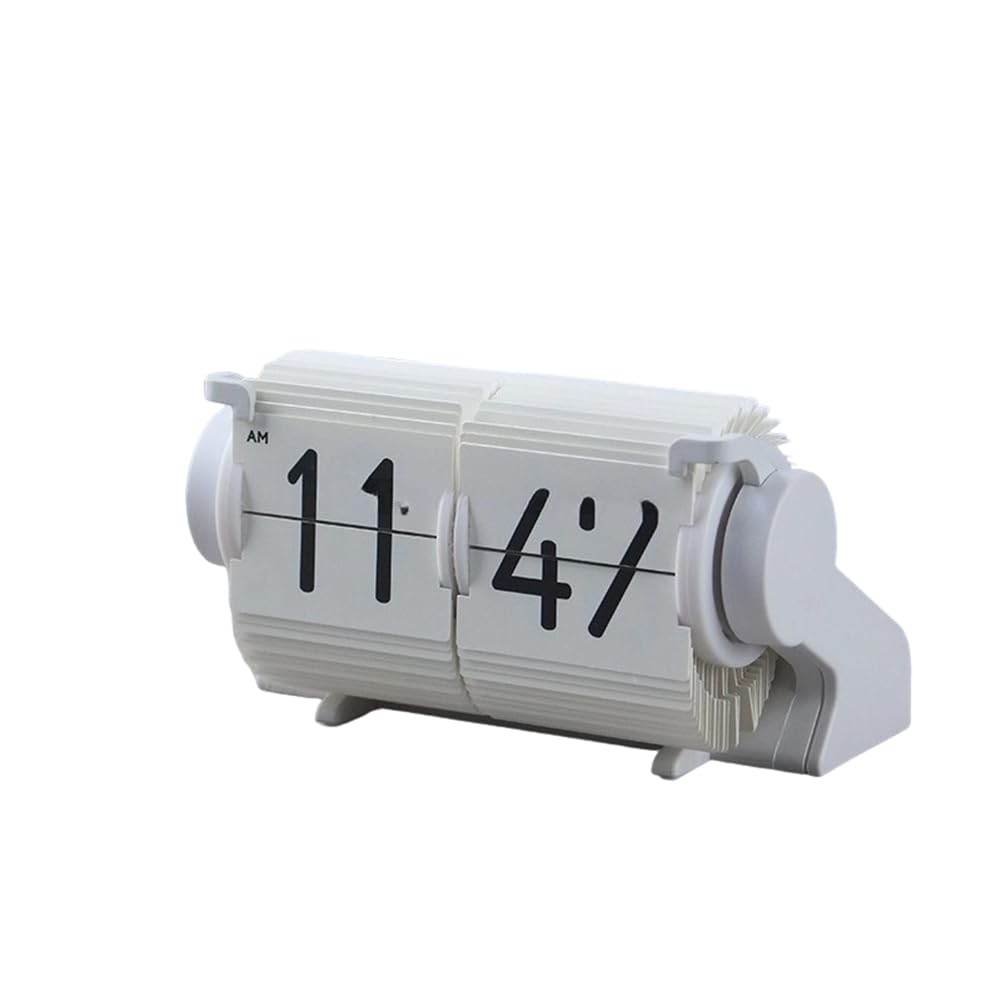 IJSDNVJNDX Vintage Flip Clock Smart Mechanical Desk Calendar with Automatic Date & Alarm,Page Turning Clock for Home Decor